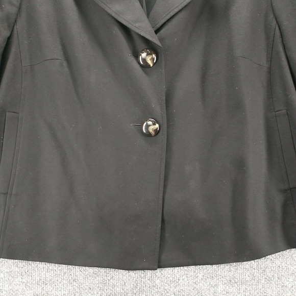 Talbots Women's Blazer Jacket Black Actual 52x25.5 Stretch Wool Blend 2-Button - Picture 4 of 14